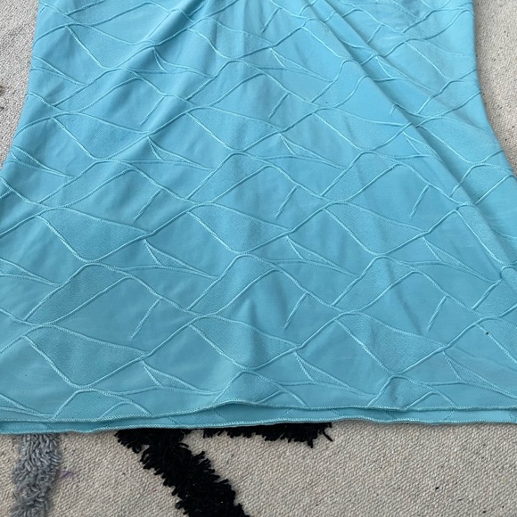 y2k Top Stretch Blouse Balletcore Fairycore Turquoise Teal Ruched Sexy - Picture 6 of 14